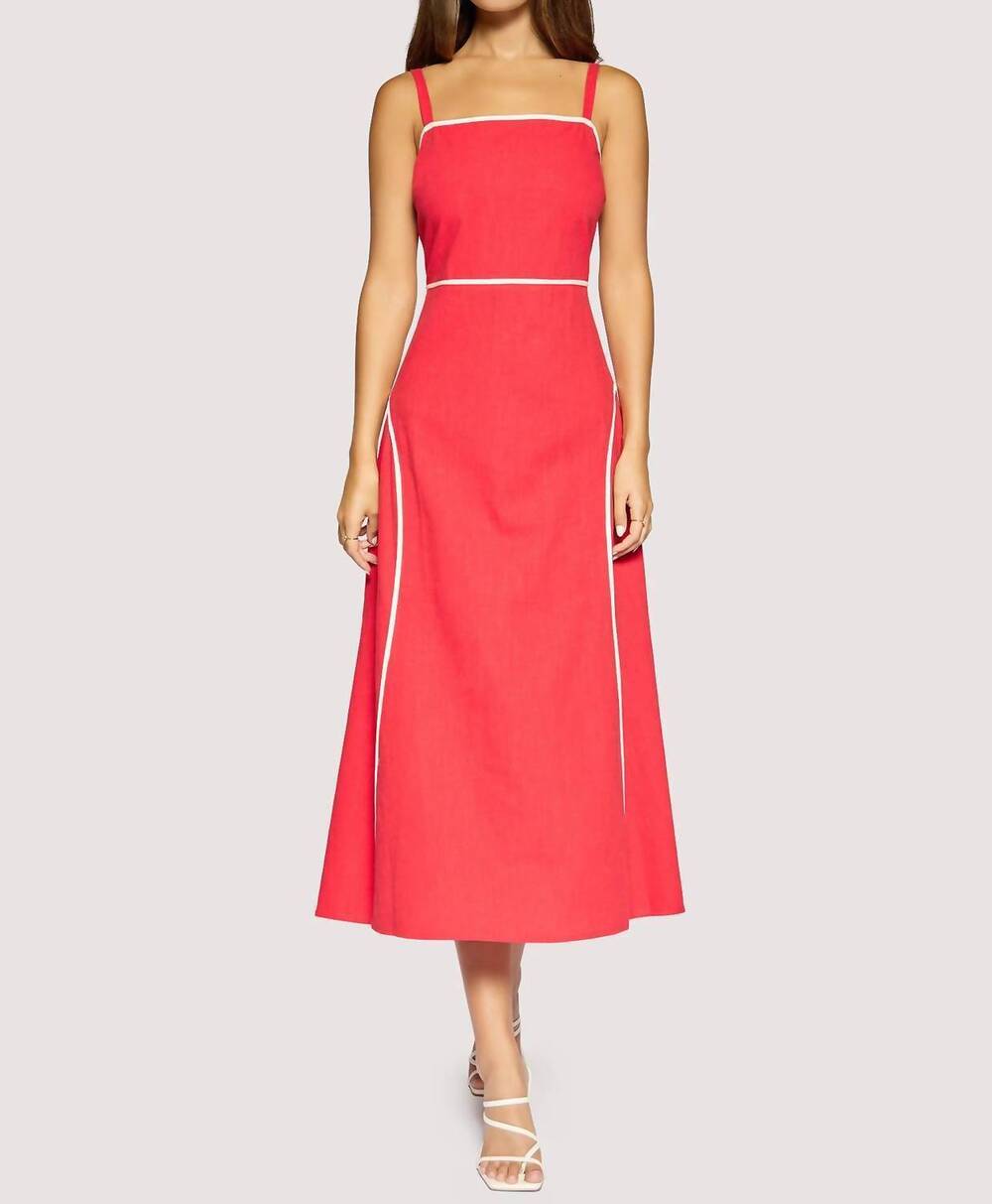 NEW LOST + WANDER saffron muse summer midi dress in red